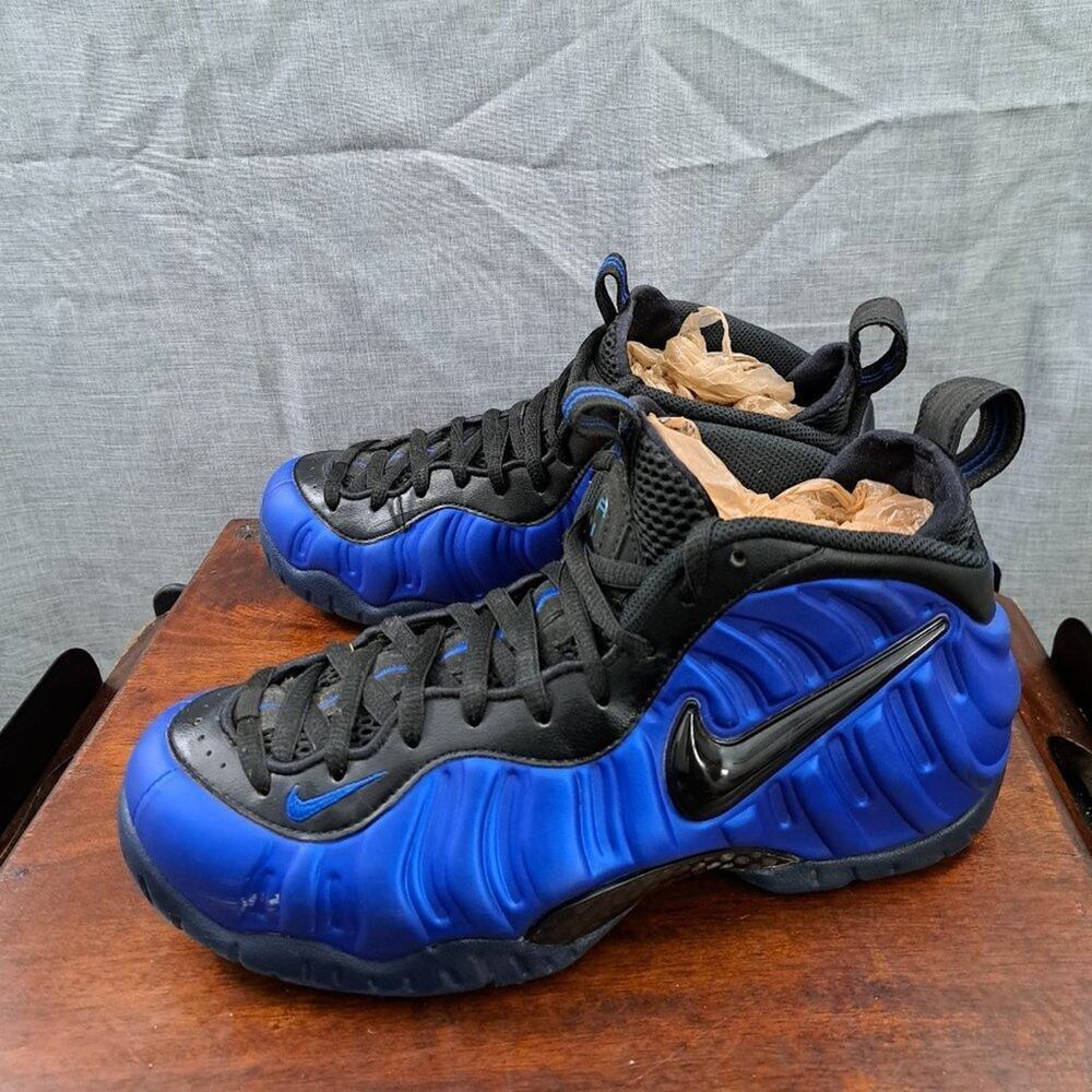 %NIKE AIR FOAMPOSITE PRO USED SIZE 8.5 HYPER COBALT BLACK MEN / A 24